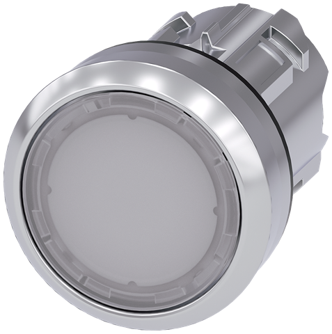 P/BUTTON ø22M FLAT ILLUM WH