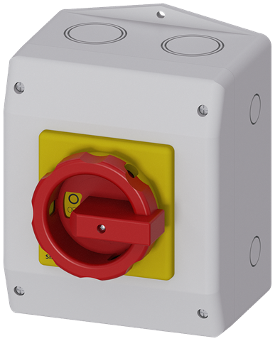 E-STOP SW w/ENCL 6P+2N 25A R/Y